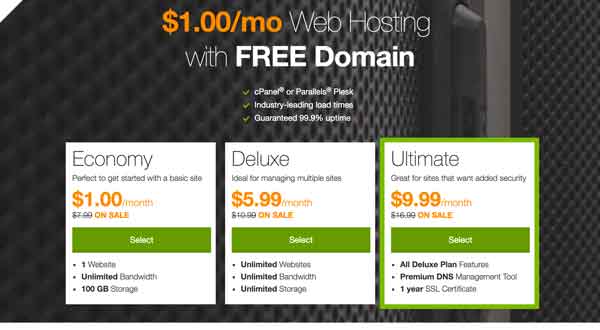 $1 Web Hosting with Free Domain Name