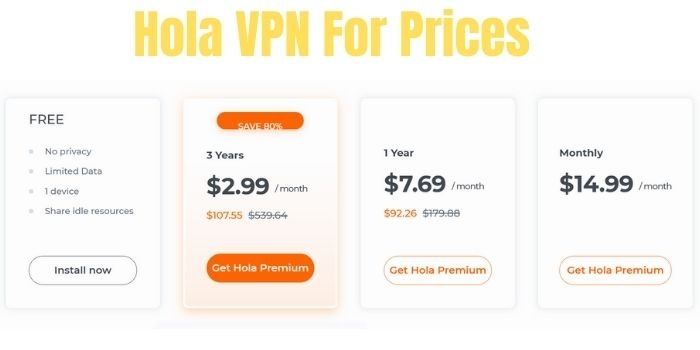 Prices Of Hola VPN