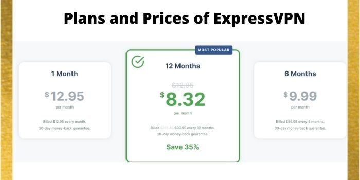 Plans and Prices of ExpressVPN