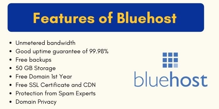 Features of Bluehost